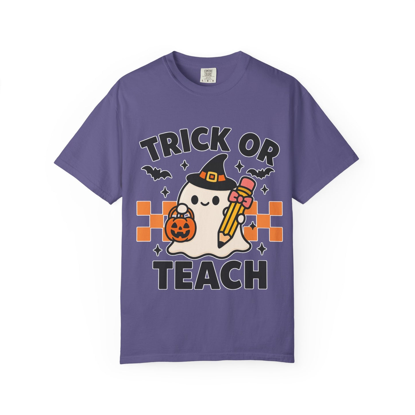 Trick or Teach Teacher Halloween Shirt β Cute Ghost Graphic Tee, Fall Classroom Costume Top, Fun Spooky Teacher Gift