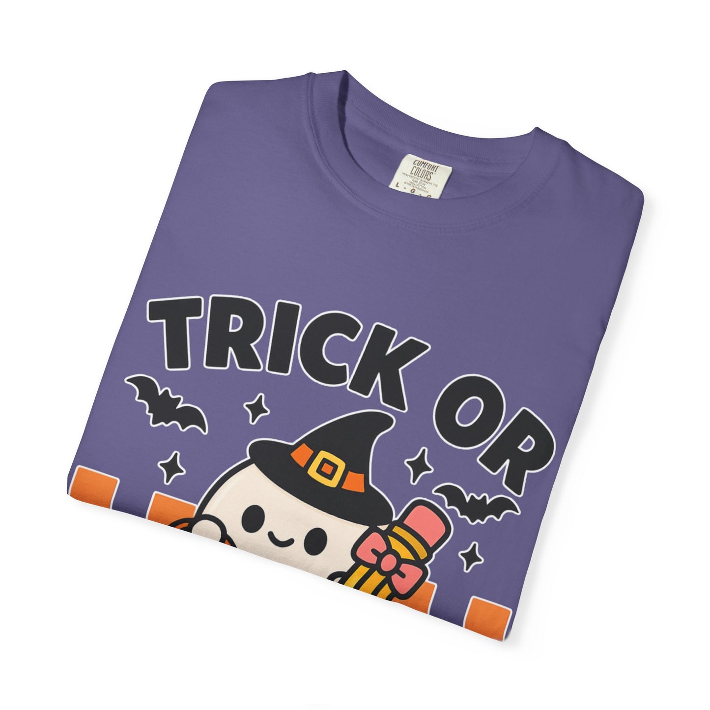 Trick or Teach Teacher Halloween Shirt β Cute Ghost Graphic Tee, Fall Classroom Costume Top, Fun Spooky Teacher Gift