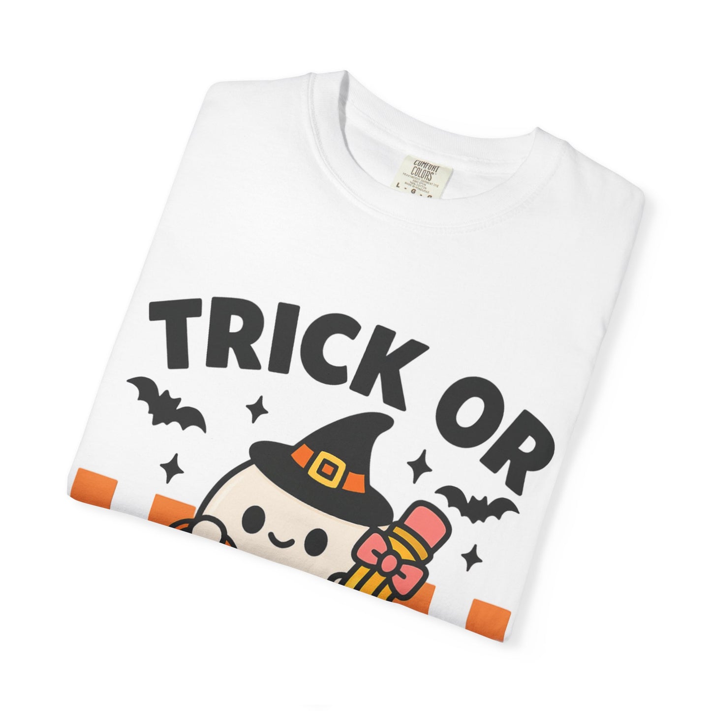 Trick or Teach Teacher Halloween Shirt β Cute Ghost Graphic Tee, Fall Classroom Costume Top, Fun Spooky Teacher Gift
