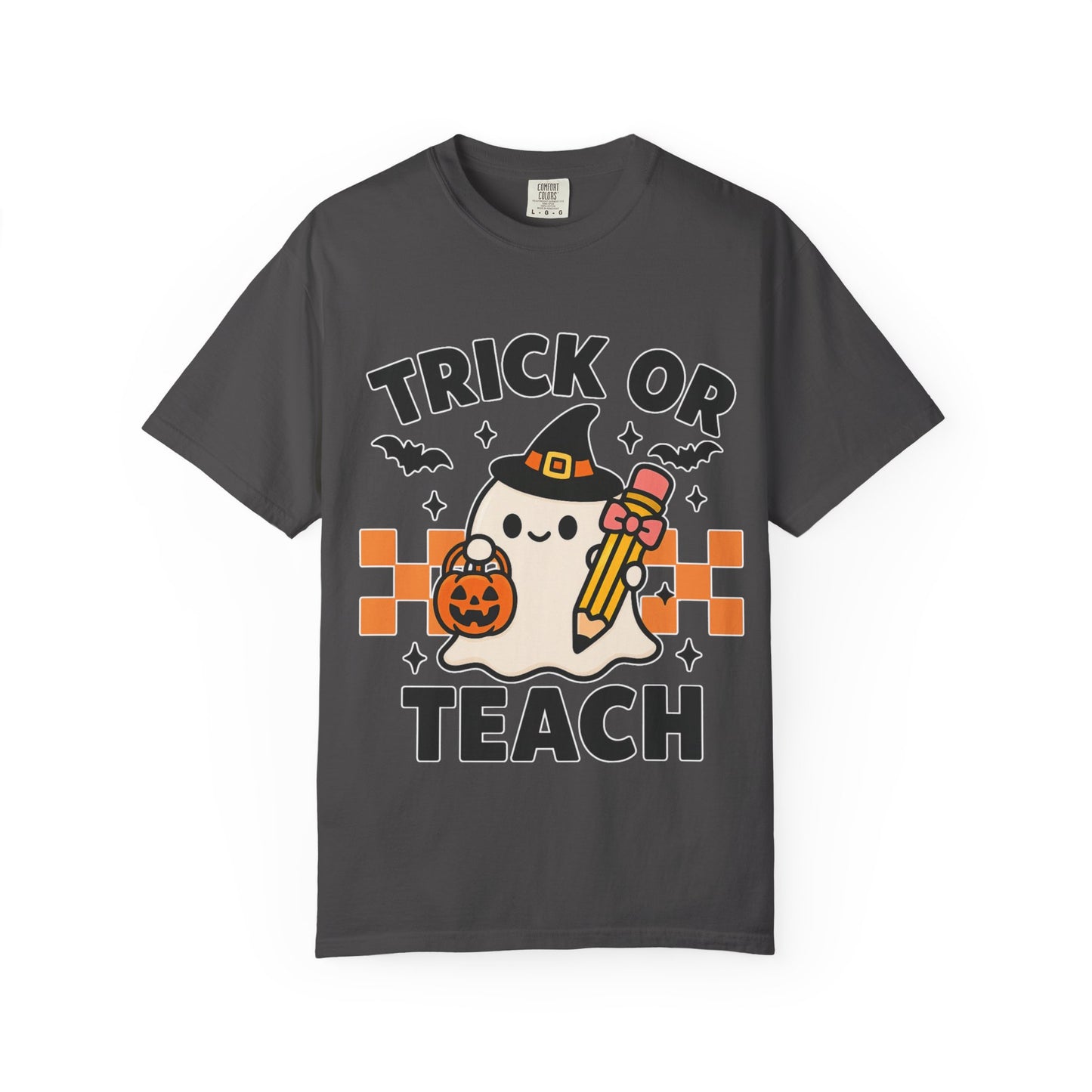 Trick or Teach Teacher Halloween Shirt β Cute Ghost Graphic Tee, Fall Classroom Costume Top, Fun Spooky Teacher Gift