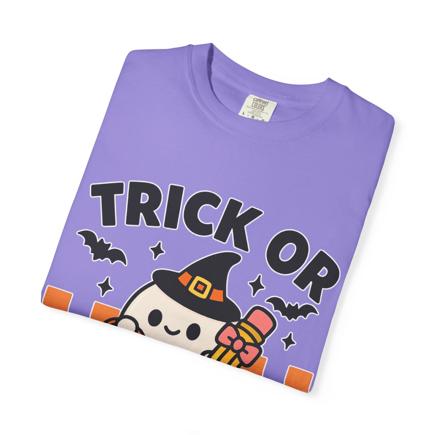 Trick or Teach Teacher Halloween Shirt β Cute Ghost Graphic Tee, Fall Classroom Costume Top, Fun Spooky Teacher Gift