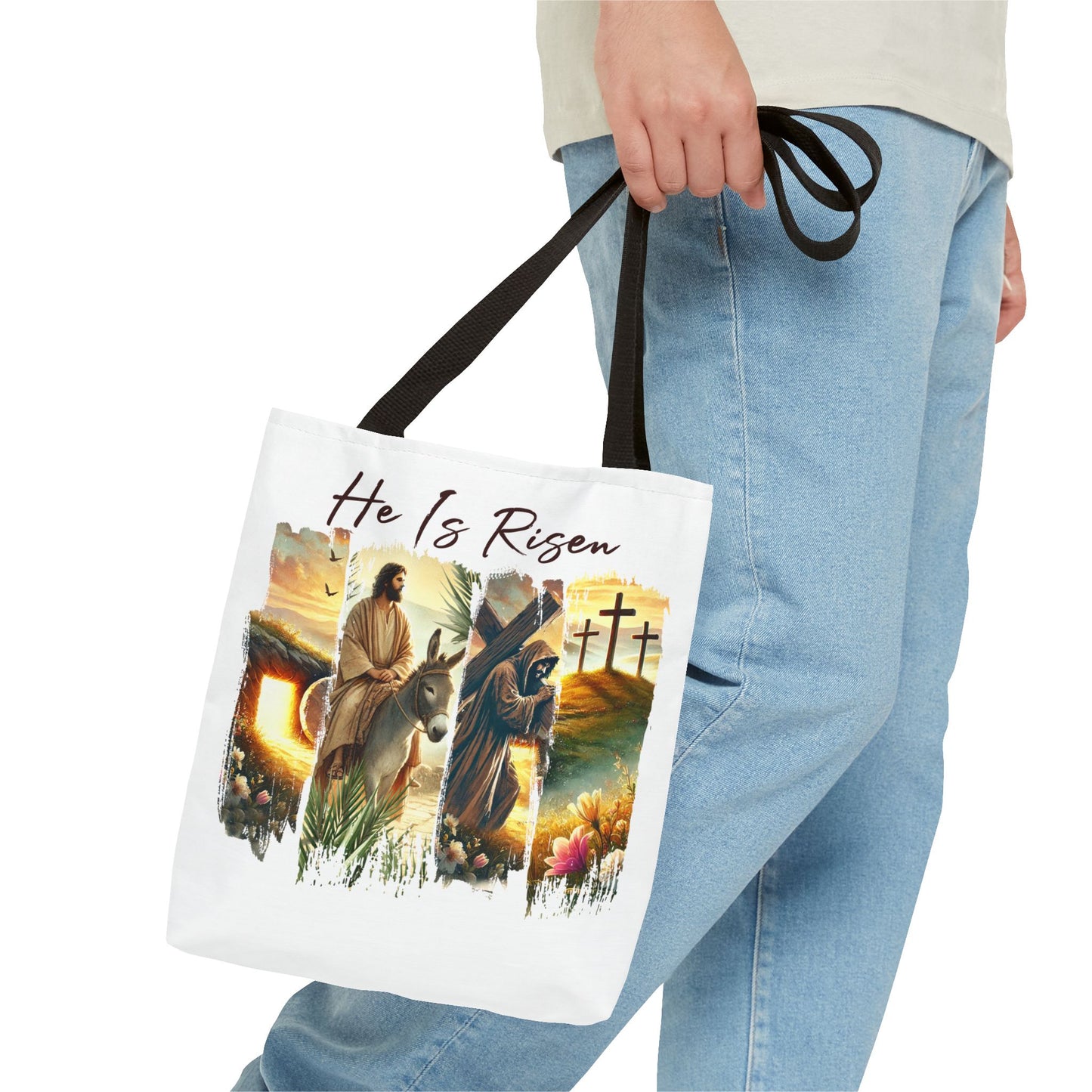 He Is Risen Christian Tote Bag
