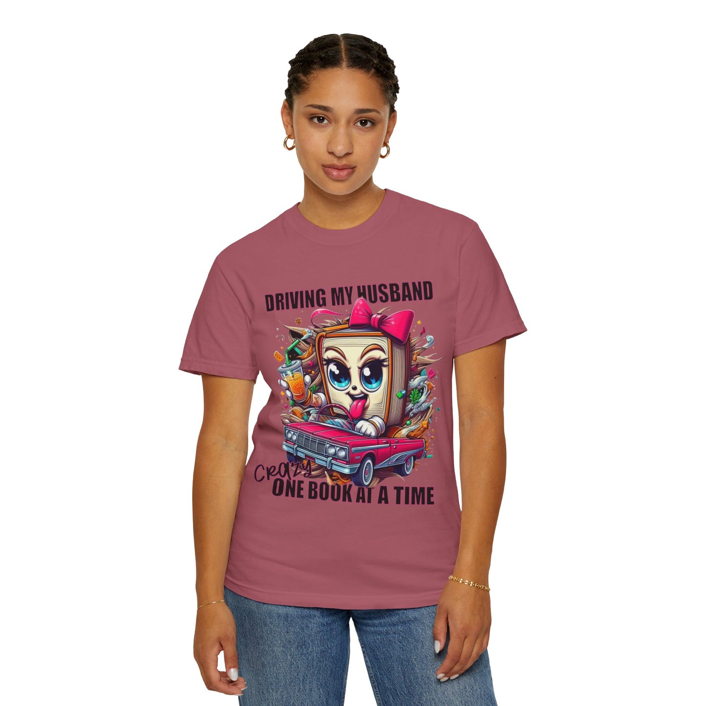 Funny Wife Book Lover Shirt β Driving My Husband Crazy One Book at a Time β Cute Book Tee Gift for Her
