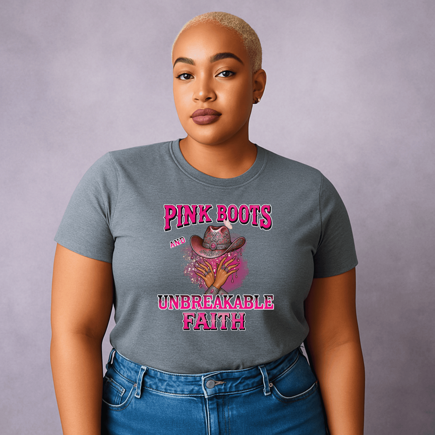 Boots  On the Ground & Unbreakable Faith Shirt β Western Cowgirl Graphic Tee, Country Rodeo Christian T-Shirt, Faith & Strength Apparel