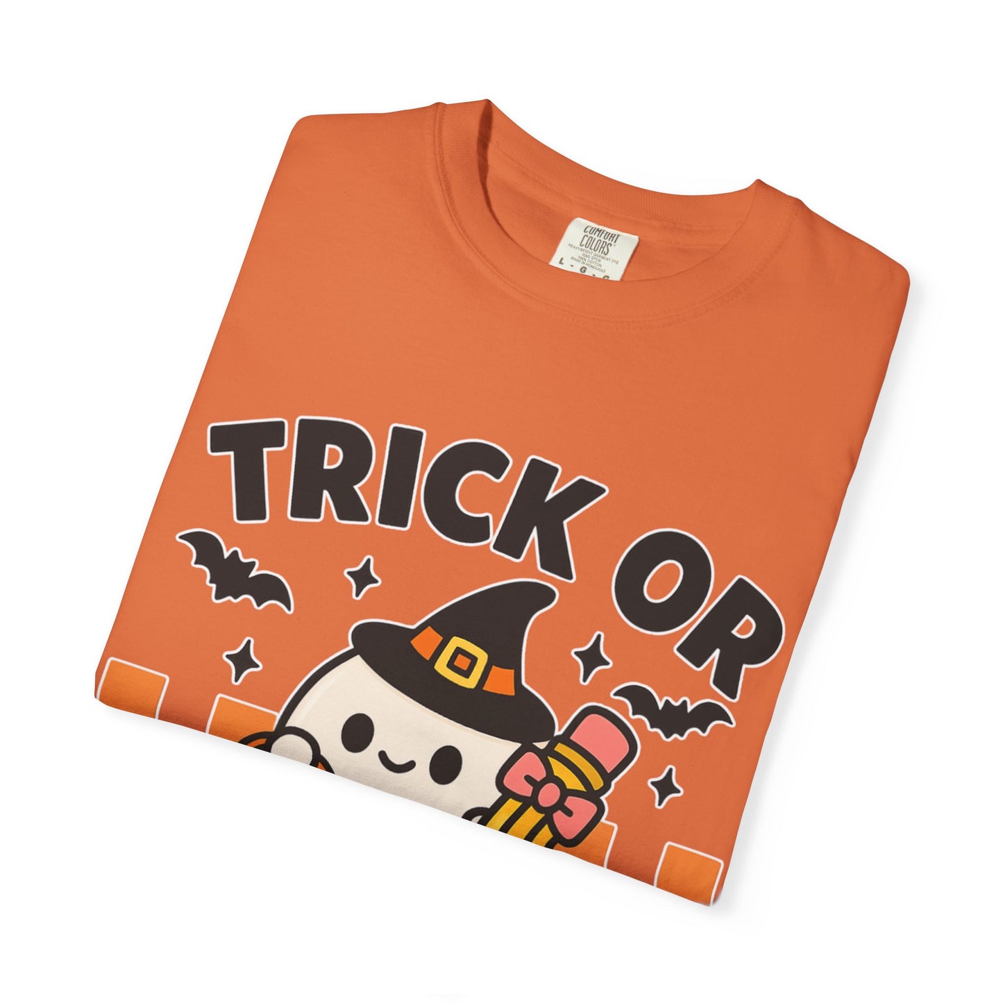 Trick or Teach Teacher Halloween Shirt β Cute Ghost Graphic Tee, Fall Classroom Costume Top, Fun Spooky Teacher Gift