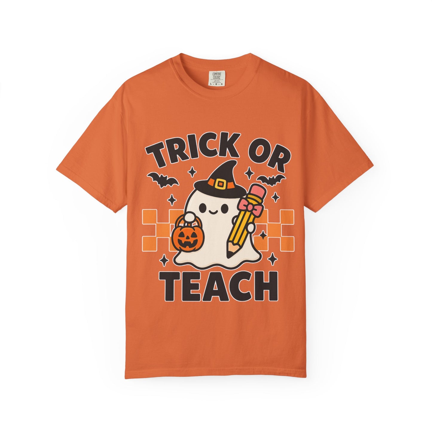 Trick or Teach Teacher Halloween Shirt β Cute Ghost Graphic Tee, Fall Classroom Costume Top, Fun Spooky Teacher Gift