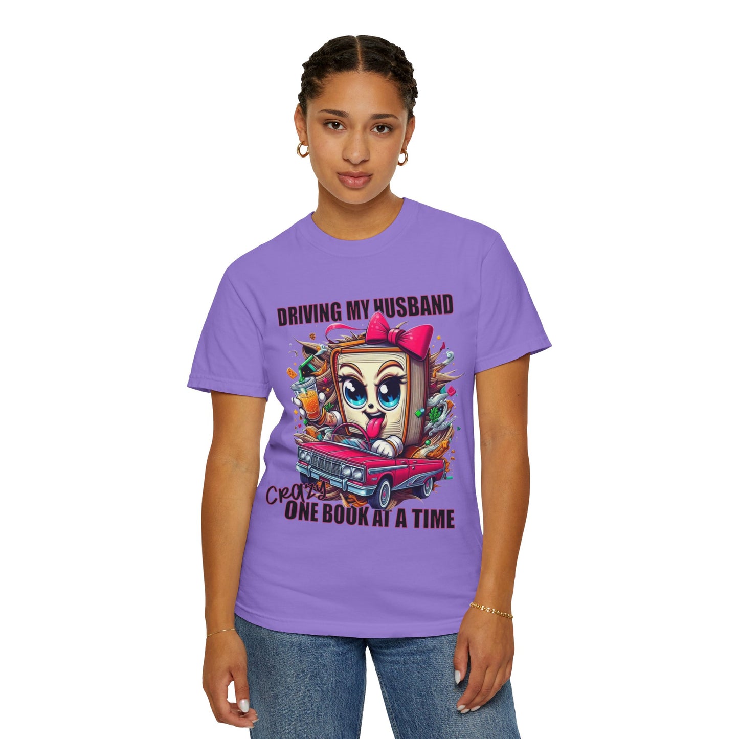 Funny Wife Book Lover Shirt β Driving My Husband Crazy One Book at a Time β Cute Book Tee Gift for Her