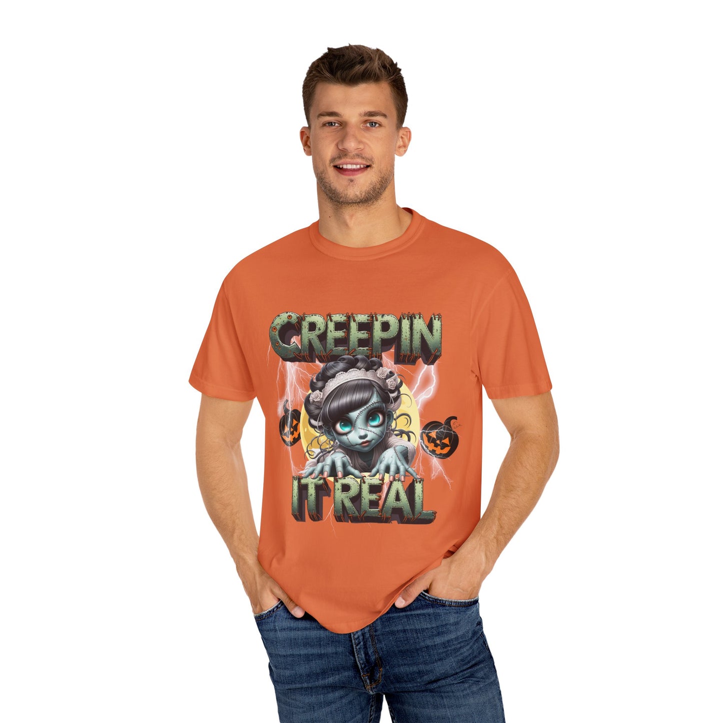 Creepin' It Real Halloween T-shirt, Unisex Graphic Tee, Spooky Fun Apparel, Perfect for Halloween, Ghost Lovers, Trick-or-Treating