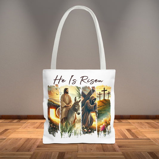 He Is Risen Christian Tote Bag