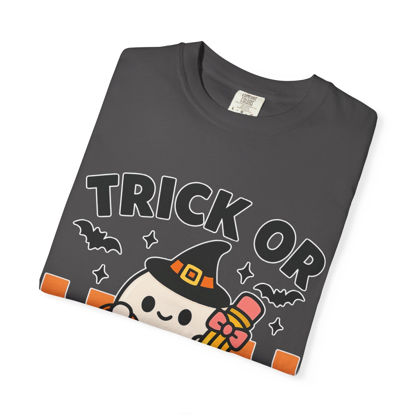 Trick or Teach Teacher Halloween Shirt β Cute Ghost Graphic Tee, Fall Classroom Costume Top, Fun Spooky Teacher Gift