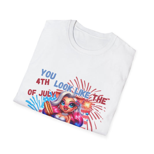 “4th of July Hotdog Funny Pig Girl Shirt – Patriotic Fireworks Tee – Cute Red White Blue Summer Top”
